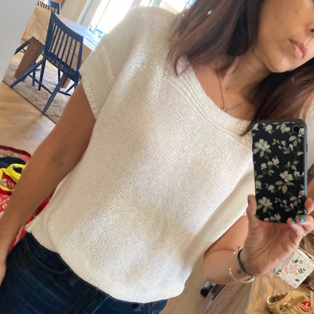 Cupio White Short Sleeve Knit Tee